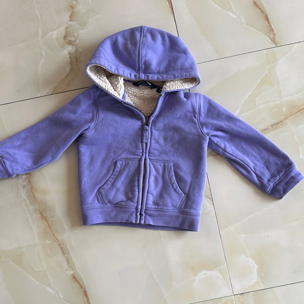 Lands' End Kids Purple Hoodie with Sherpa Lining
